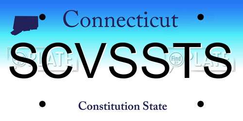 SCVSSTS Connecticut License Plate