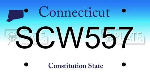 SCW557 Connecticut License Plate