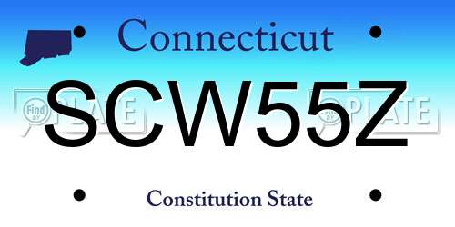SCW55Z Connecticut License Plate