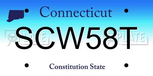 SCW58T Connecticut License Plate
