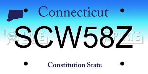 SCW58Z Connecticut License Plate