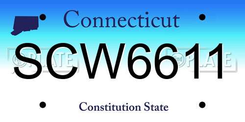 SCW6611 Connecticut License Plate