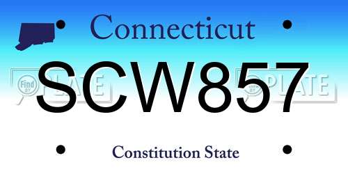 SCW857 Connecticut License Plate