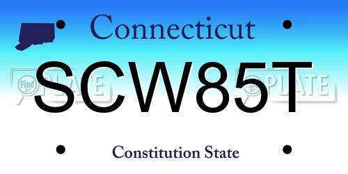 SCW85T Connecticut License Plate