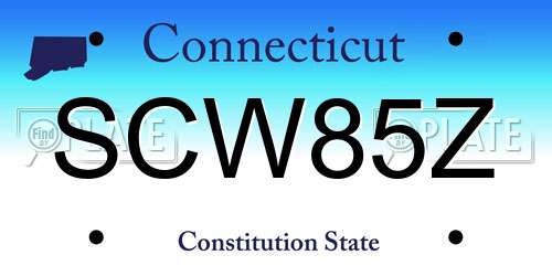 SCW85Z Connecticut License Plate