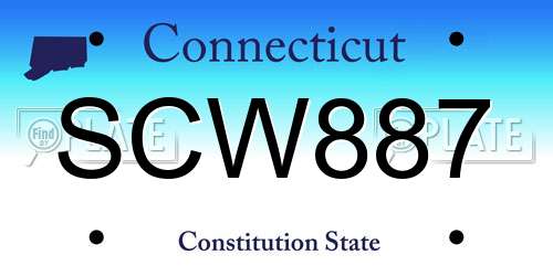 SCW887 Connecticut License Plate