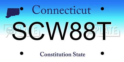 SCW88T Connecticut License Plate