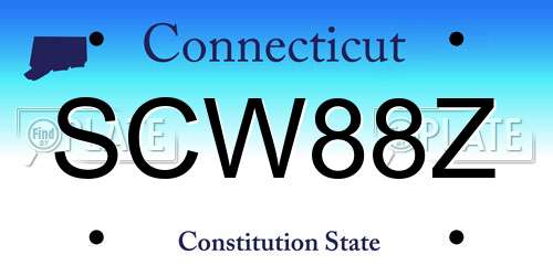 SCW88Z Connecticut License Plate