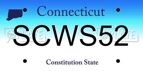 SCWS52 Connecticut License Plate