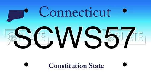 SCWS57 Connecticut License Plate