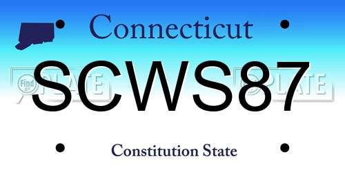SCWS87 Connecticut License Plate