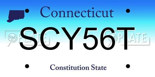 SCY56T Connecticut License Plate