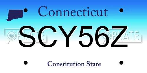 SCY56Z Connecticut License Plate