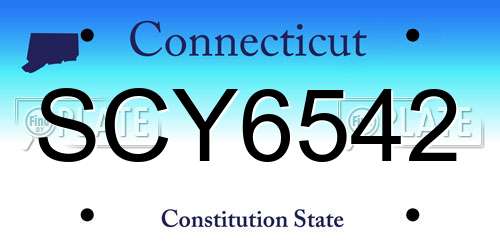 SCY6542 Connecticut License Plate