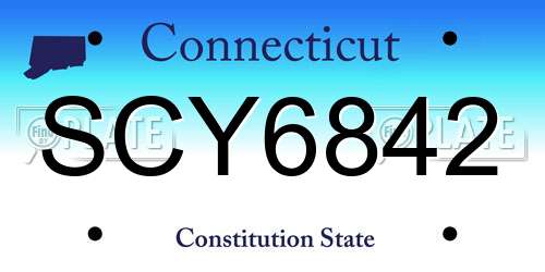 SCY6842 Connecticut License Plate