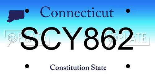 SCY862 Connecticut License Plate