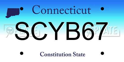 SCYB67 Connecticut License Plate