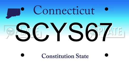 SCYS67 Connecticut License Plate