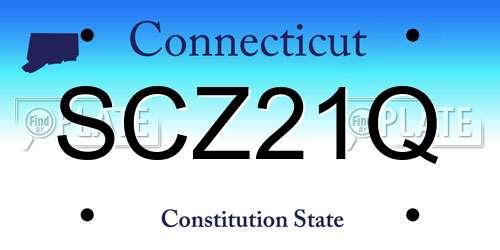SCZ21Q Connecticut License Plate