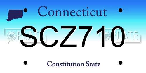 SCZ710 Connecticut License Plate