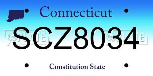 SCZ8034 Connecticut License Plate