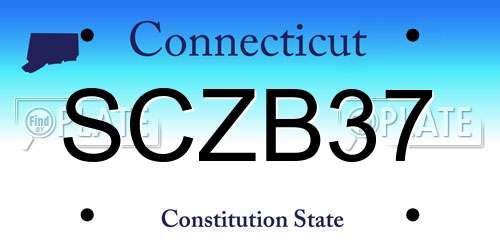 SCZB37 Connecticut License Plate