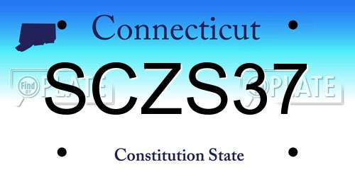 SCZS37 Connecticut License Plate