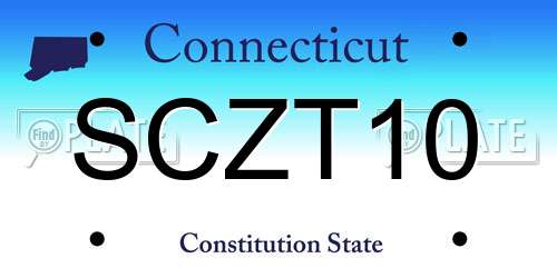 SCZT10 Connecticut License Plate