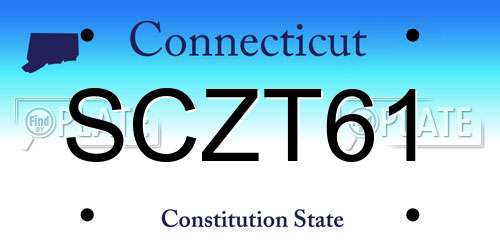 SCZT61 Connecticut License Plate