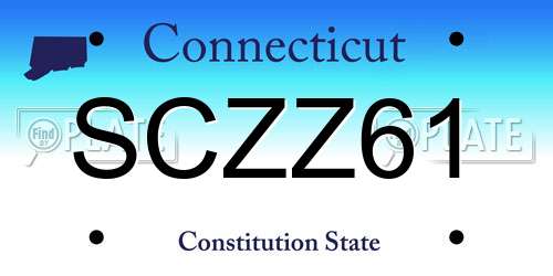 SCZZ61 Connecticut License Plate