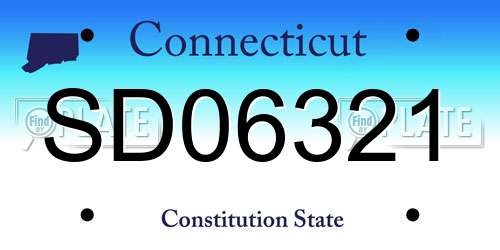 SD06321 Connecticut License Plate