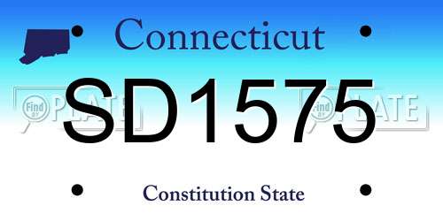 SD1575 Connecticut License Plate
