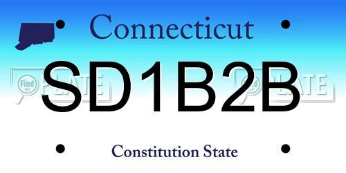 SD1B2B Connecticut License Plate