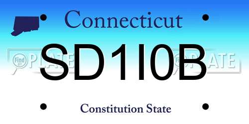 SD1I0B Connecticut License Plate