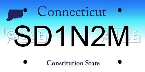 SD1N2M Connecticut License Plate