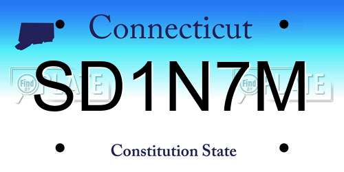 SD1N7M Connecticut License Plate