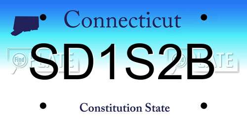 SD1S2B Connecticut License Plate