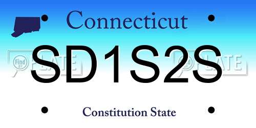 SD1S2S Connecticut License Plate