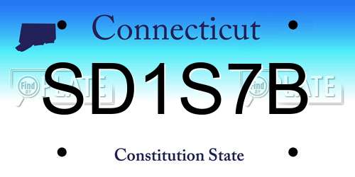 SD1S7B Connecticut License Plate