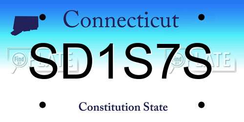 SD1S7S Connecticut License Plate