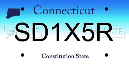 SD1X5R Connecticut License Plate