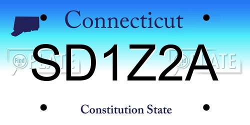 SD1Z2A Connecticut License Plate