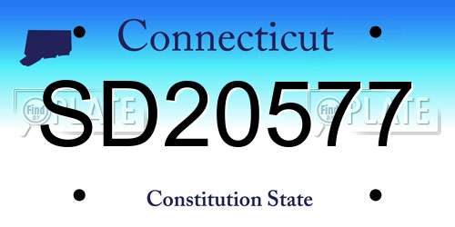 SD20577 Connecticut License Plate
