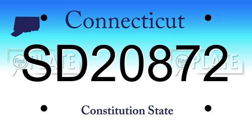 SD20872 Connecticut License Plate