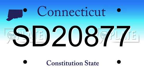 SD20877 Connecticut License Plate