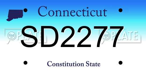 SD2277 Connecticut License Plate