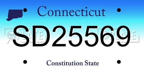 SD25569 Connecticut License Plate