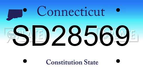 SD28569 Connecticut License Plate