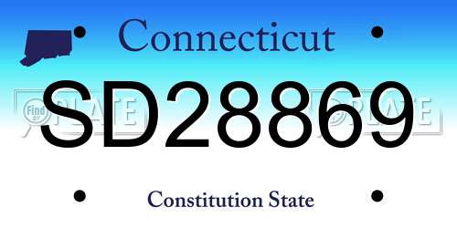 SD28869 Connecticut License Plate
