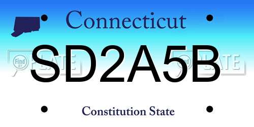 SD2A5B Connecticut License Plate